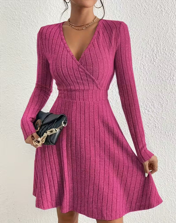 Emma White | Ribbed Knit Wrap Dress