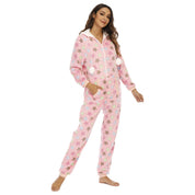 Combinaison de Noël à capuche Gris imprimée pingouin Snowy Paws pour femmes