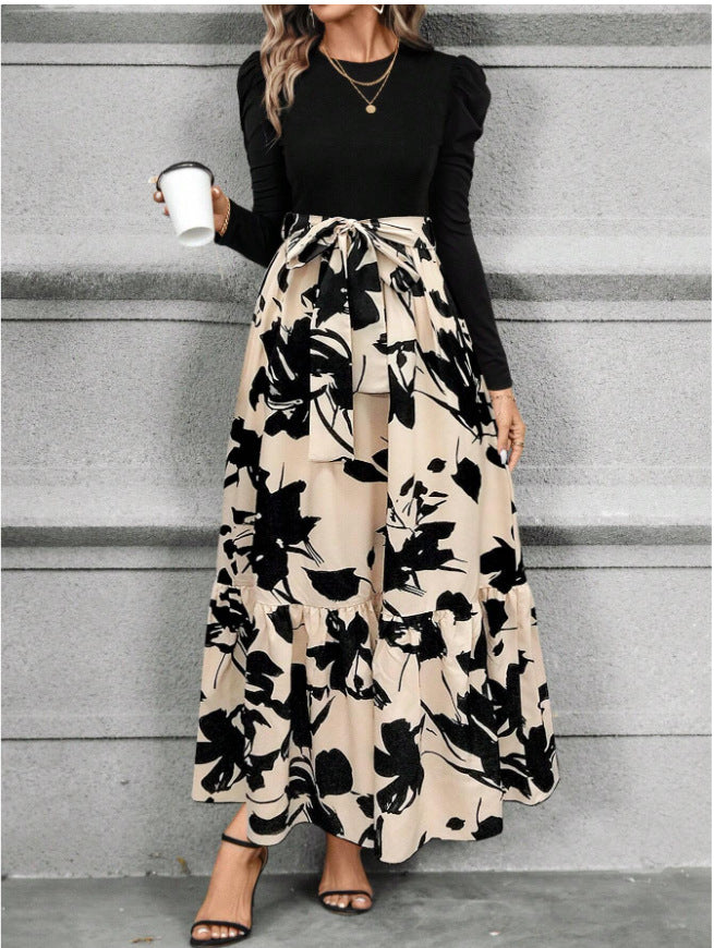 Araminta Brown | Robe longue trapèze à imprimé floral