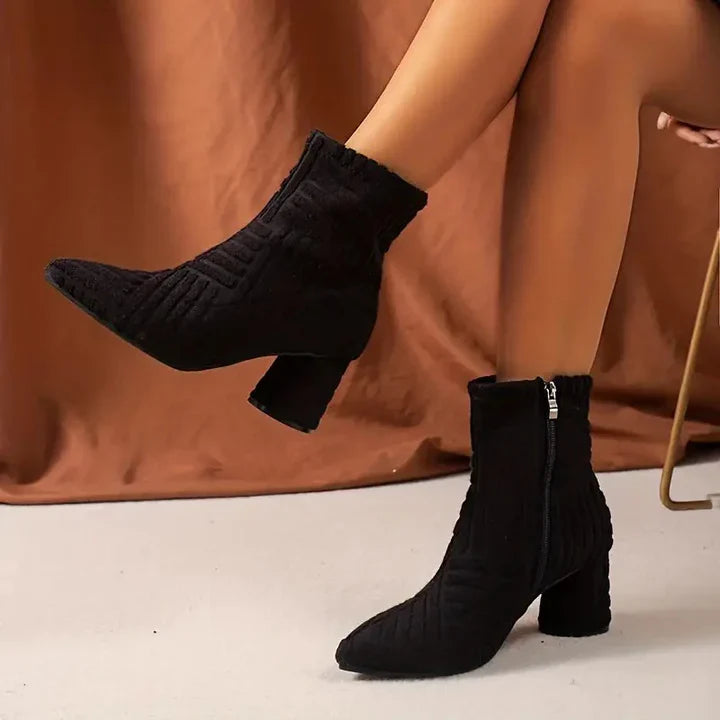 Maelle Whitmore | Quilted Block Heel Boots