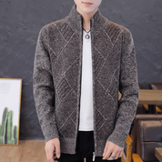 Oliver Hensley | Diamond Knit Zip Sweater