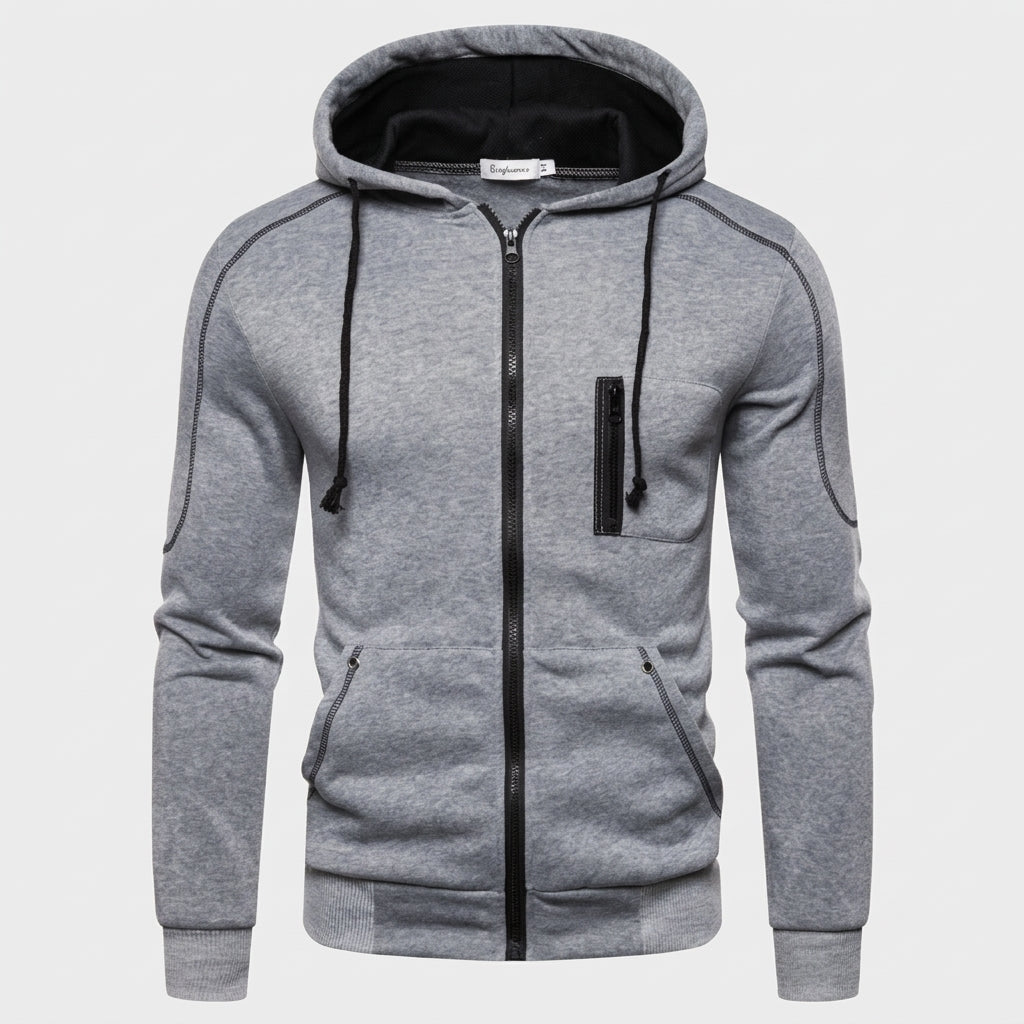 Dominic Faulkner | Mikina na zips s náprsným vreckom