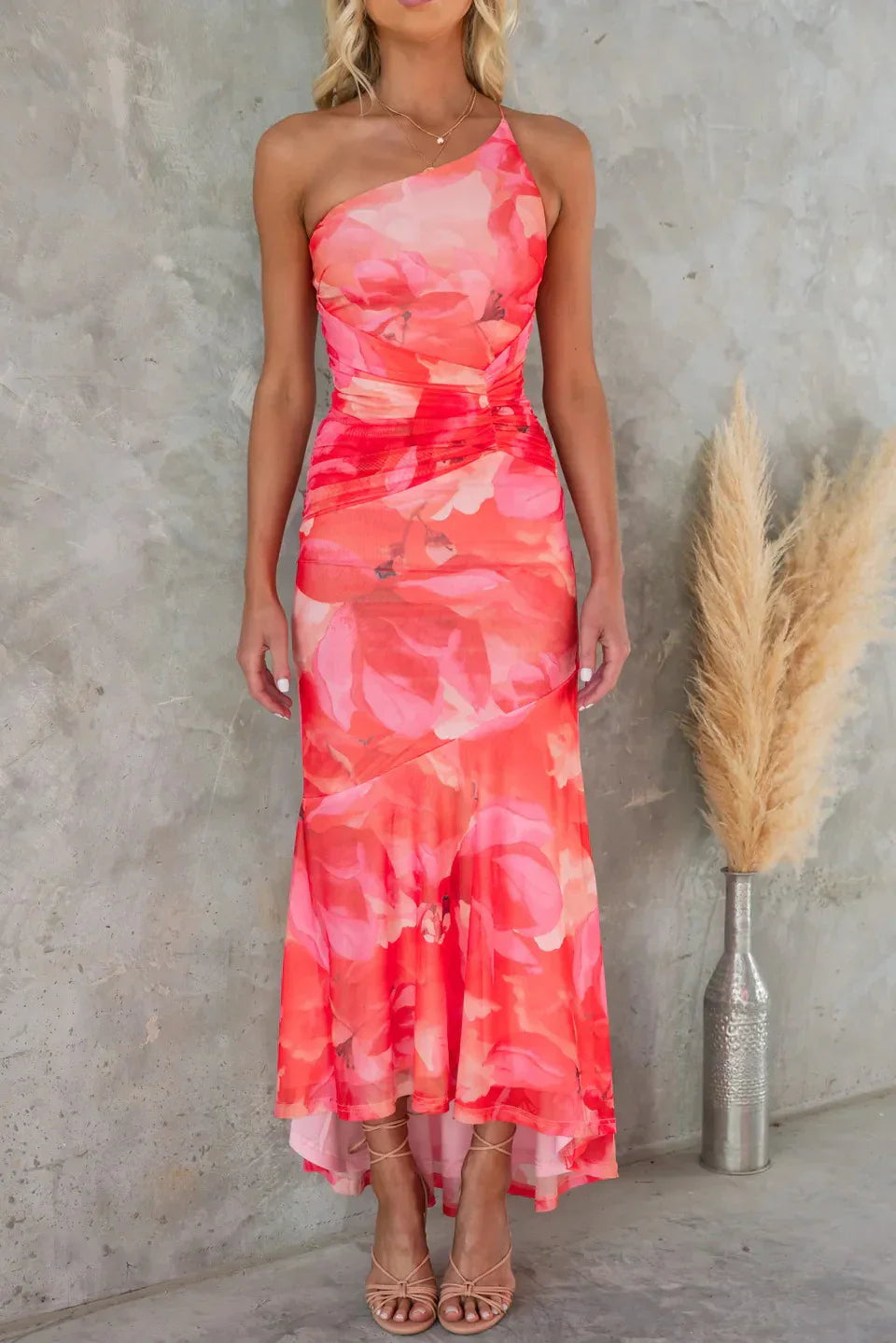 Arabella Sterling | One-Shoulder Floral Maxi Dress