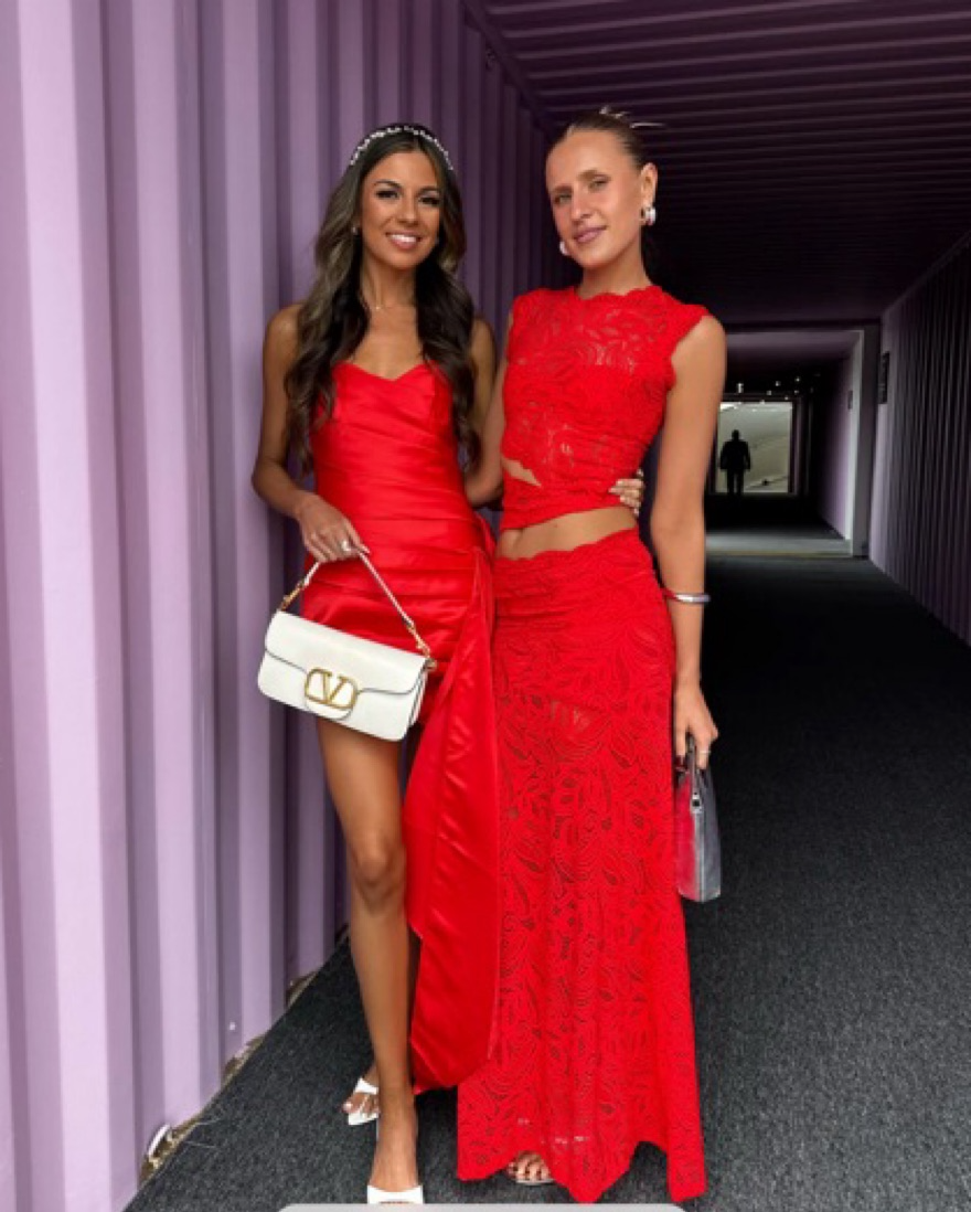 Isolde Blackwell | Red Lace Two-Piece Set