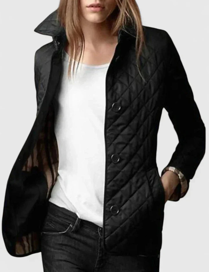 Charlotte Pembroke | Quilted Diamond-Stitch Jacket