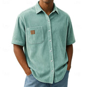 Wyatt Harrison | Relaxed Ribbed-Texture Shirt in Soft Blue
