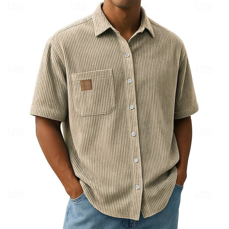 Wyatt Harrison | Relaxed Ribbed-Texture Shirt in Soft Blue