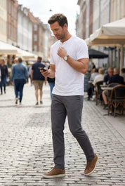 Fletcher Morris | Men's Cotton Henley T-Shirt Relaxed Fit