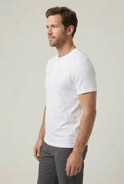 Fletcher Morris | Men's Cotton Henley T-Shirt Relaxed Fit