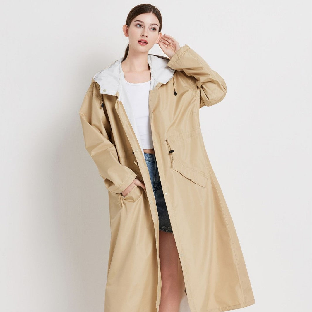 Poppy Evans | Imperméable mi-long à capuche pour femme, jaune soleil
