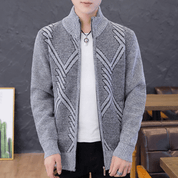 Oliver Hensley | Diamond Knit Zip Sweater