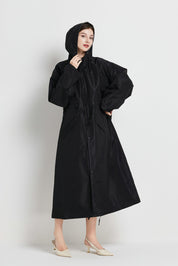 Poppy Evans | Imperméable mi-long à capuche pour femme, jaune soleil