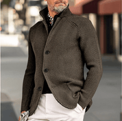 Duncan Prescott | Waffle Knit Sweater With Stand Collar