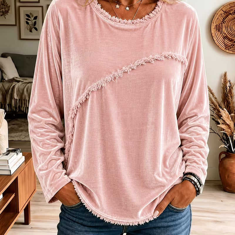 Freya Hughes | Tassel Trim Velvet Top