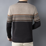 Edwin Marlowe | Pull en maille jacquard Fair Isle à demi-zip