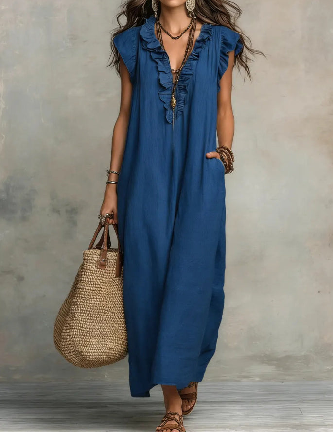 Eleanor Griffiths | Bohemian Flutter Sleeve Maxi Dress