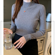 Daisy Williams | Ribbed Mock Neck Knit Sweater