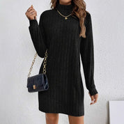 Emma Jones | Ribbed Turtleneck Knit Mini Dress