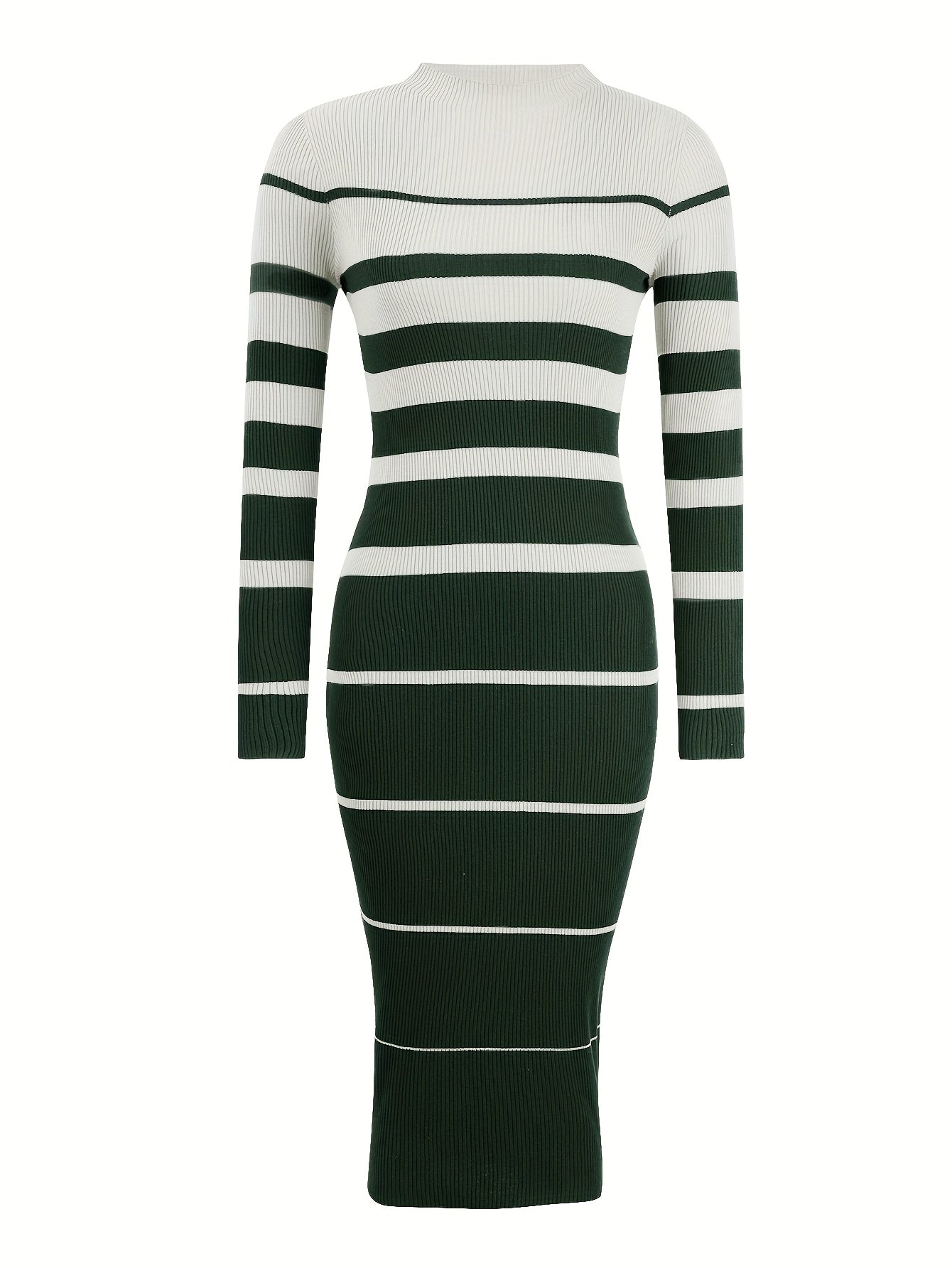 Isla Brown | Robe pull en maille rayée raffinée