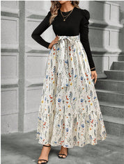 Araminta Brown | Robe longue trapèze à imprimé floral