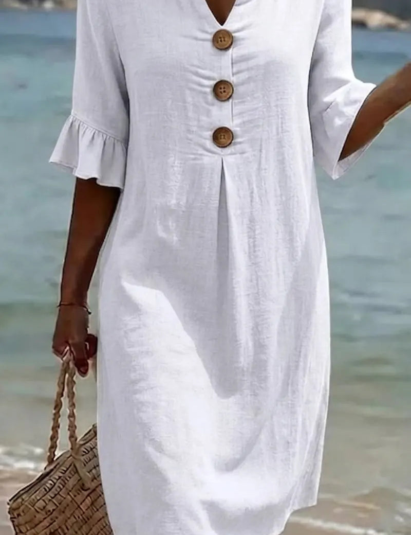 Margot Lefèvre | Cotton Midi Dress with Button Detail