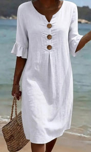 Margot Lefèvre | Cotton Midi Dress with Button Detail