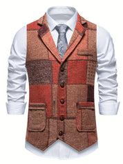 Clarence Whitby | Patchwork Tweed Waistcoat with Herringbone Detail