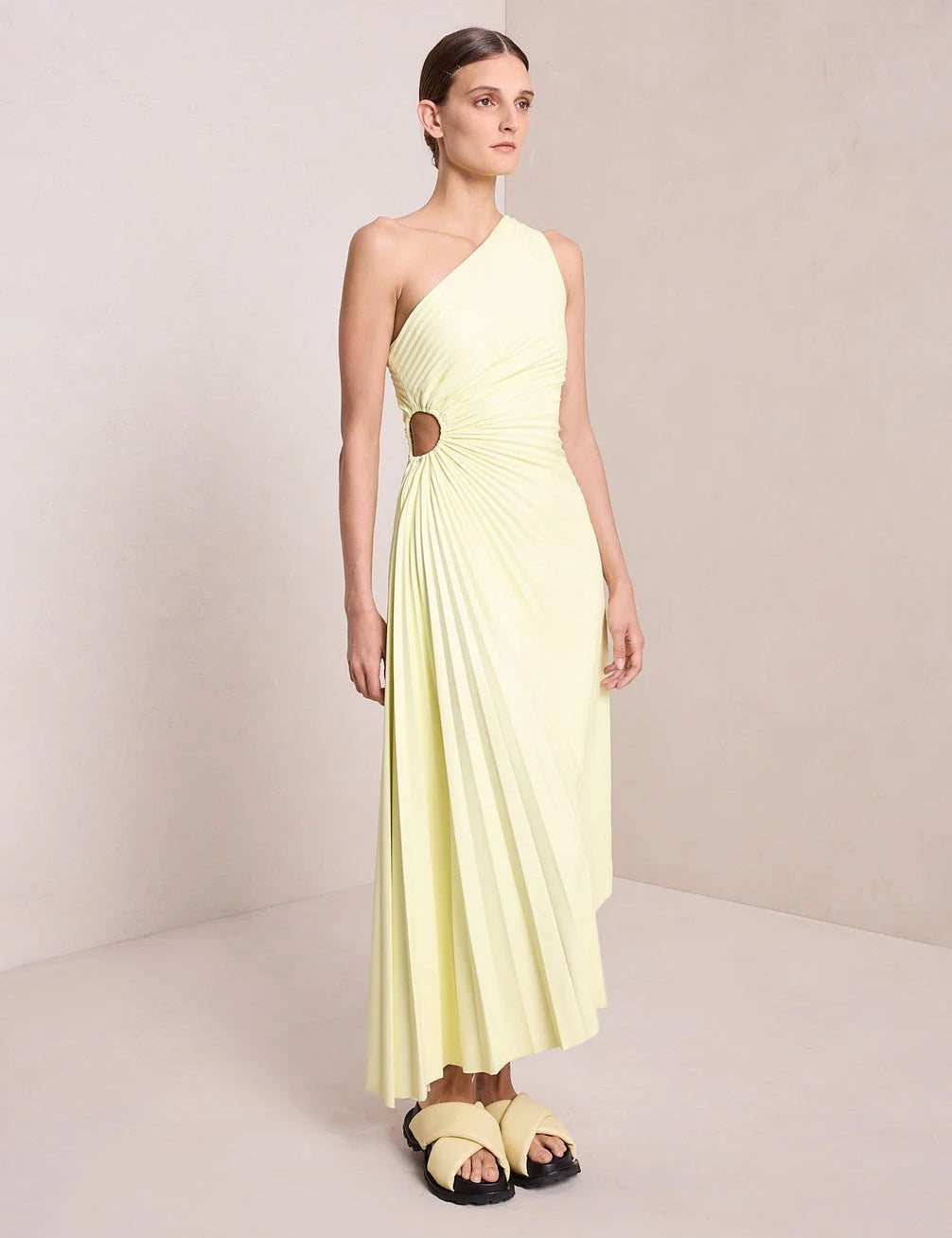 Seraphina Laurent | Pleated One-Shoulder Maxi Dress