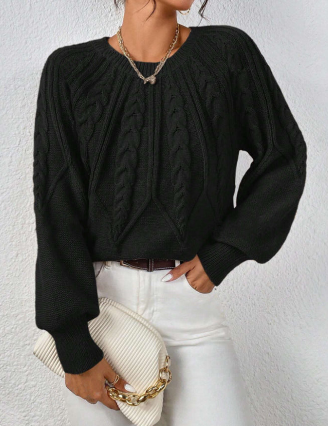 Georgina Hill | Cable Knit Crew Neck Sweater