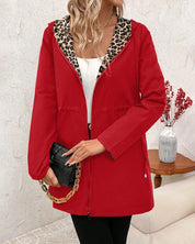 Freya Nightingale | Hooded Coat With Leopard Print Lining