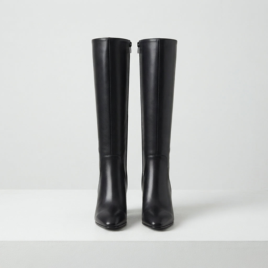 Edith Vert | Bottes montantes à talon bloc