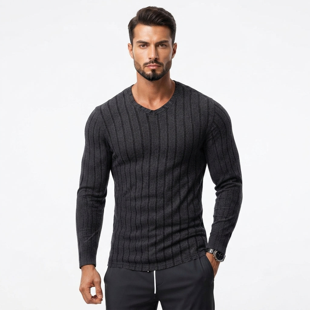 edward-foxley-striped-ribbed-v-neck-knit-sweater-1.jpg