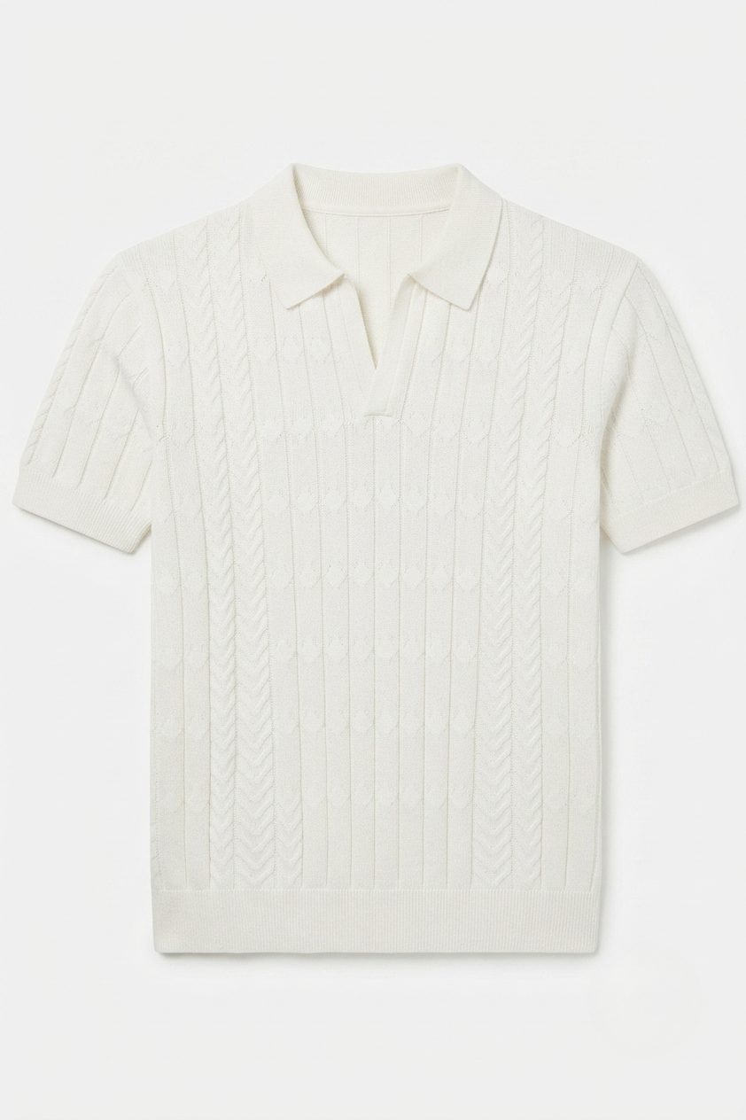 Edward Morris | Textured Knit Polo Shirt | Slim Fit & Lightweight