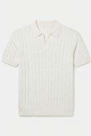 Edward Morris | Textured Knit Polo Shirt | Slim Fit & Lightweight
