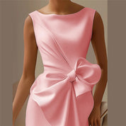Vivienne Lacroix | Bow Detail Midi Dress Sleeveless Elegance