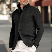 Duncan Prescott | Waffle Knit Sweater With Stand Collar