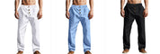 Fletcher Brown | Men's Linen-Blend Beach Trousers with Drawstring Waist