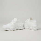 Elspeth Davies | White Knit Sock Sneakers with Chunky Sole