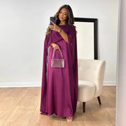Beatrice Hollis | Cape Maxi Dress With Draped Sleeves