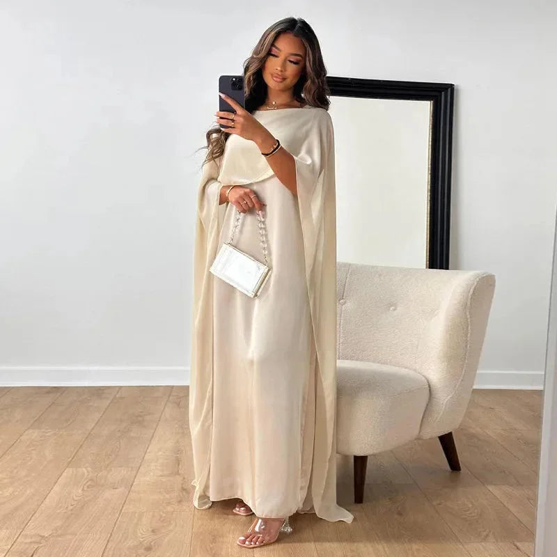 Beatrice Hollis | Cape Maxi Dress With Draped Sleeves