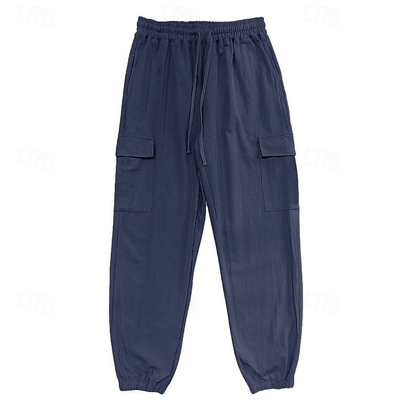 Curtis Hayward | Relaxed Cargo Trousers in Navy Blue