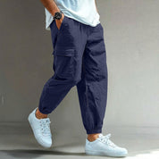 Curtis Hayward | Relaxed Cargo Trousers in Navy Blue