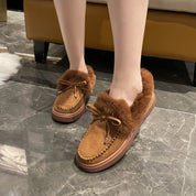 Georgia Sinclair | Fluffy Fur-Trim Moccasin Slippers