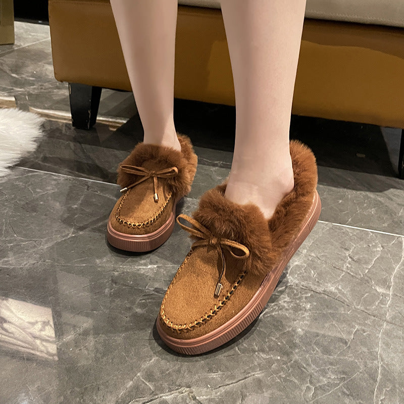 Georgia Sinclair | Fluffy Fur-Trim Moccasin Slippers