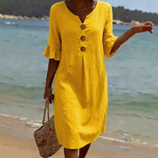 Margot Lefèvre | Cotton Midi Dress with Button Detail