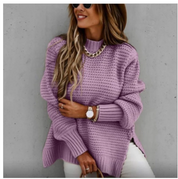 Matilda Stewart | Drawstring Side Slit Knit Sweater