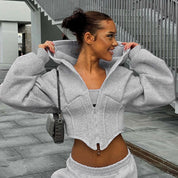 Imogen Radley | Cropped Corset Hoodie With Zip Front