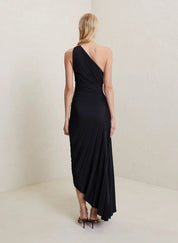 Seraphina Laurent | Pleated One-Shoulder Maxi Dress