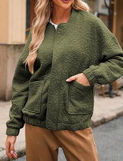 Poppy Robinson | Quilted Textured Zip Jacket