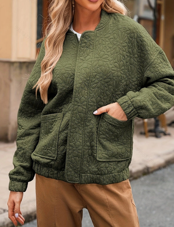 Poppy Robinson | Prešívaná textúrovaná bunda na zips